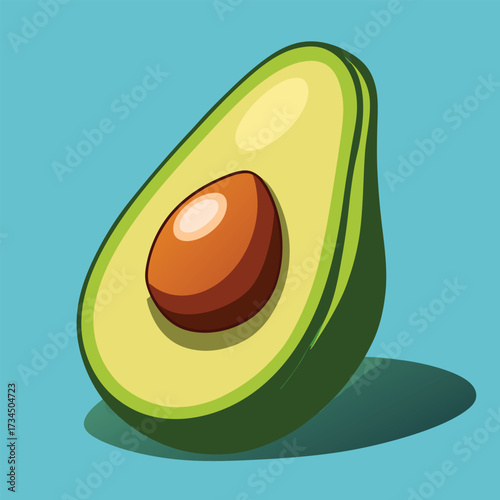 Avocado isolated on white stock Vector illustration