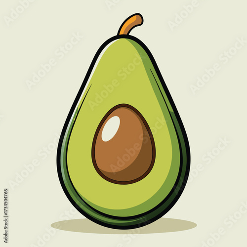 Avocado isolated on white stock Vector illustration