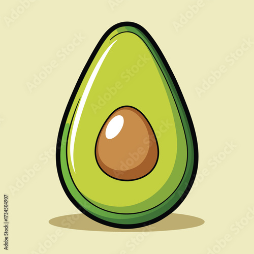 Avocado isolated on white stock Vector illustration