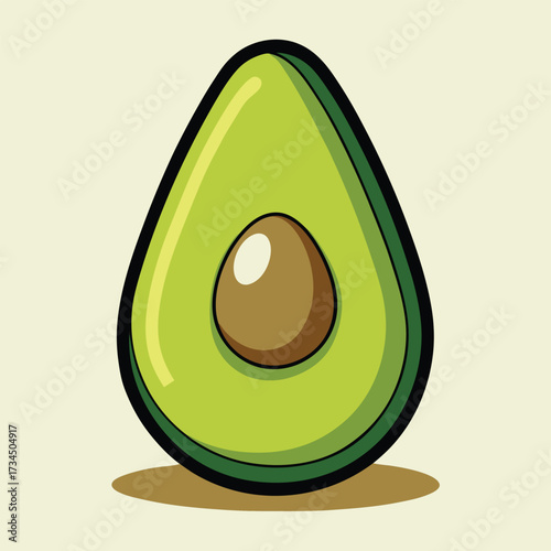 Avocado isolated on white stock Vector illustration