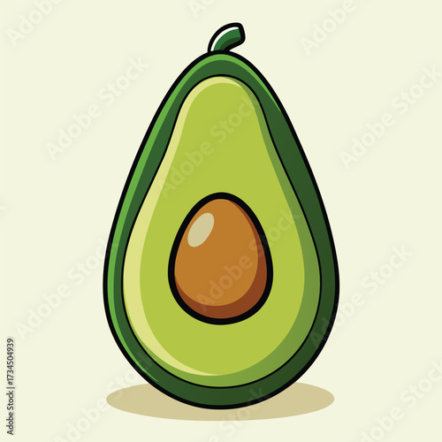 Avocado isolated on white stock Vector illustration