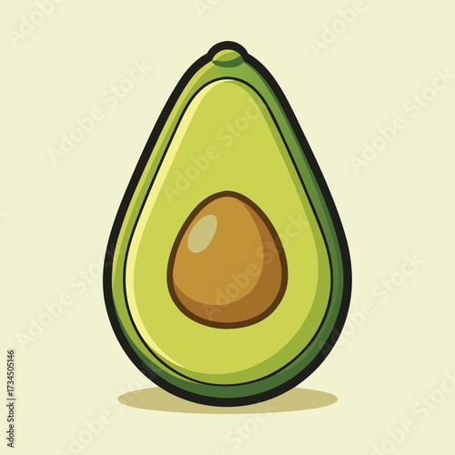 Avocado isolated on white stock Vector illustration