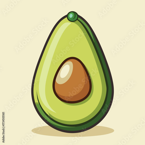 Avocado isolated on white stock Vector illustration