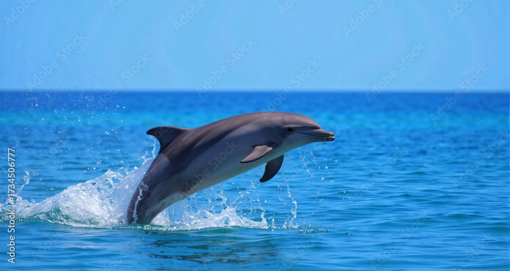 Fototapeta premium Dolphin jumping in the ocean