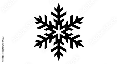 Black snowflake icon on white background