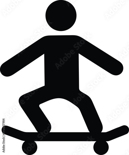 skateboarding silhouette icon on transparent background