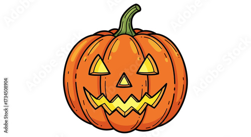 Spooky jack o'lantern with a playful grin, perfect for Halloween flyers and invitations, bringing festive vibes to your spooky season designs