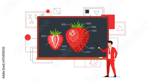 Strawberry Anatomy Lesson: Educational Presentation of Fruit Structure and Function