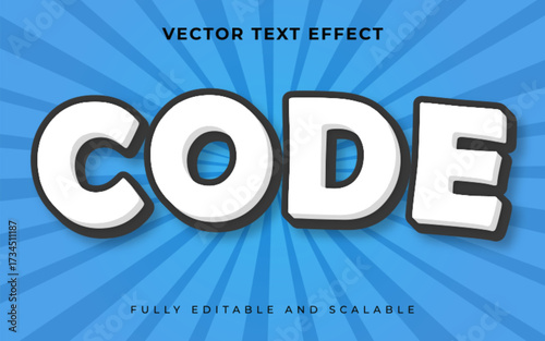 Code 3D editable text effect