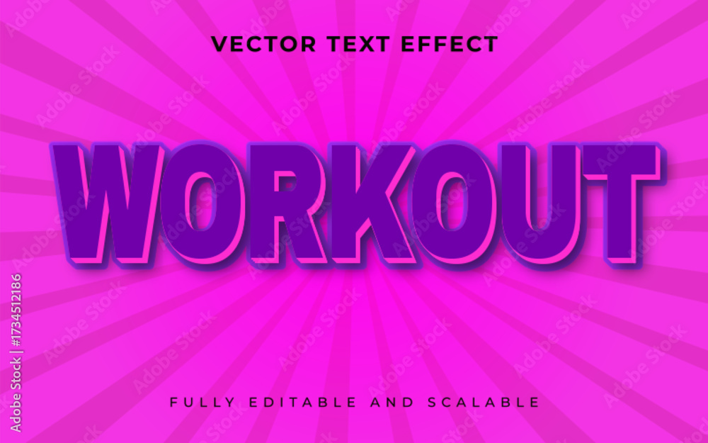 Obraz premium Workout 3D editable text effect