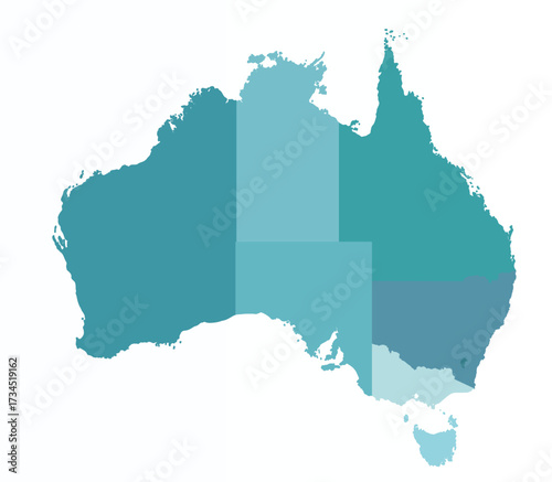 Map of Australia with provincies
