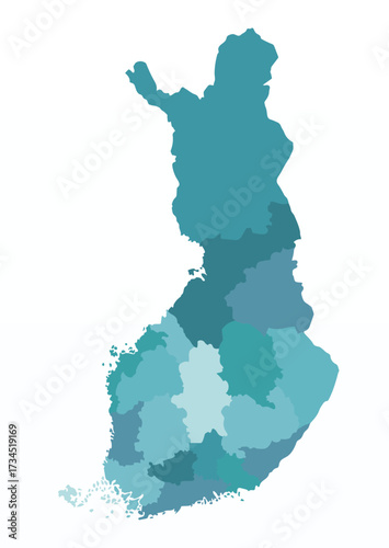 Map of Finland with provincies