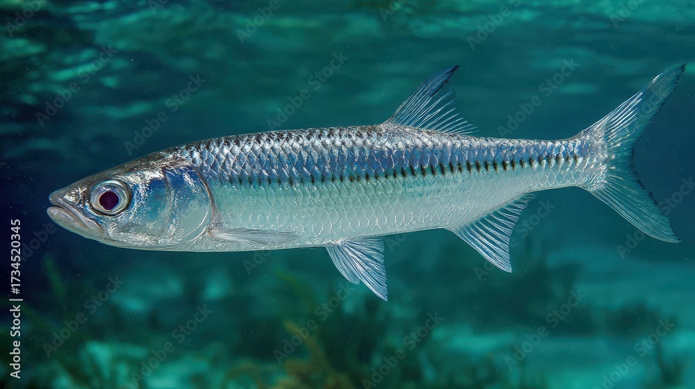 Fototapeta premium elegant mullet fish with silver gray body