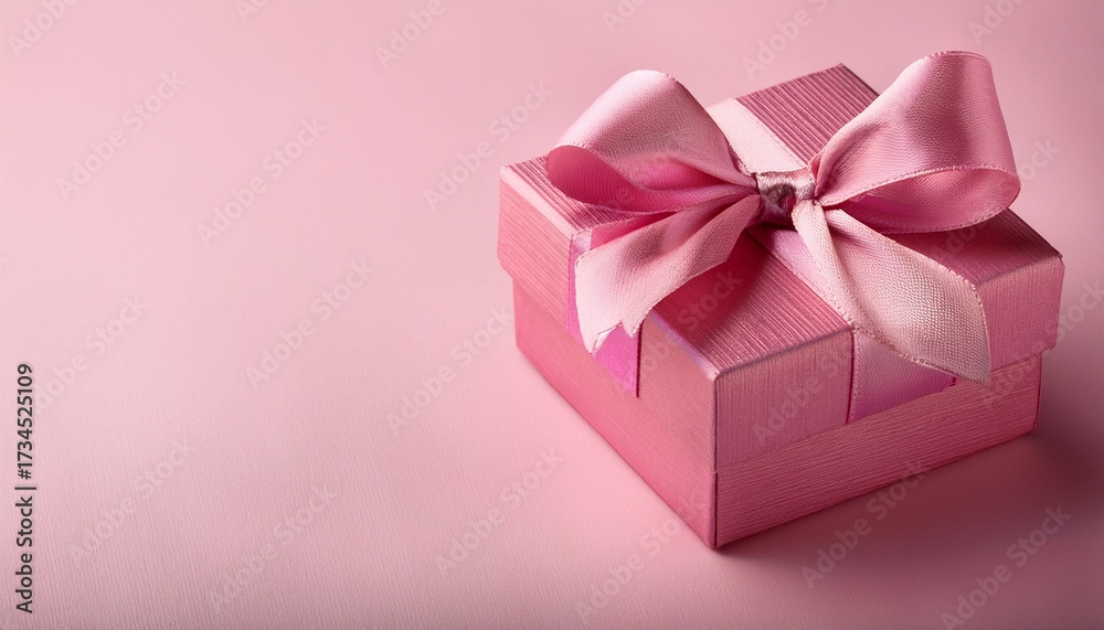 Fototapeta premium elegant pink gift box with ribbon bow