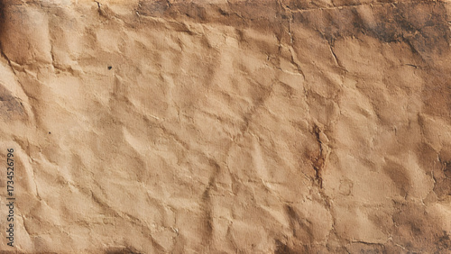 Crumpled dark brown recycle paper texture background. Old wrinkle vintage crumpled paper image. Vector art