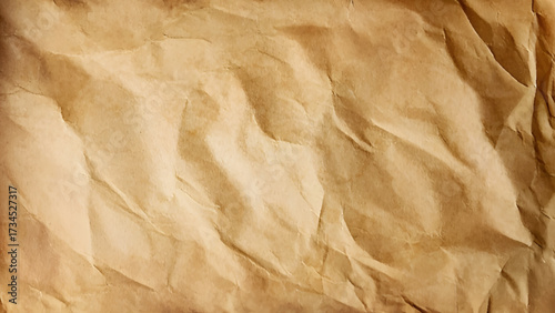Old paper vintage texture surface for background. Recycle pale brown paper crumpled texture, Cream color recycled kraft paper texture blank with copy space for text.