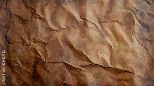 Old paper vintage texture surface for background. Recycle pale brown paper crumpled texture, Cream color recycled kraft paper texture blank with copy space for text.