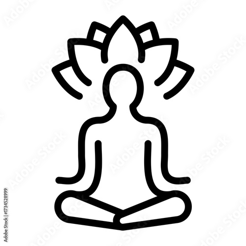 Meditation Mindfulness simple line icon