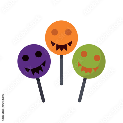 smiley face made of colorful lollipops
