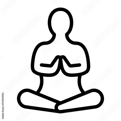Meditation Mindfulness simple line icon