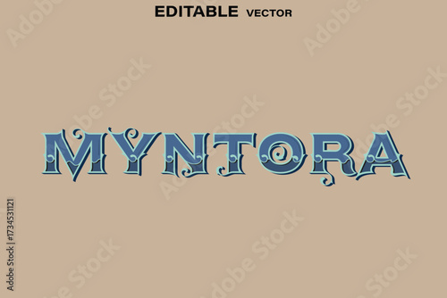 Editable text effect with blue watery font on a neutral background