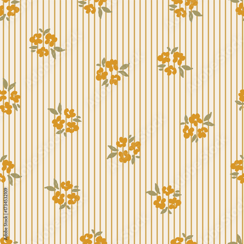 Seamless stripes pattern print, autumn cozy rustic digital paper, fabric print, vector background.