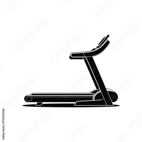 Treadmill Silhouette For Gym Workout And Cardio Exercise Keywords: treadmill, silhouette, gym