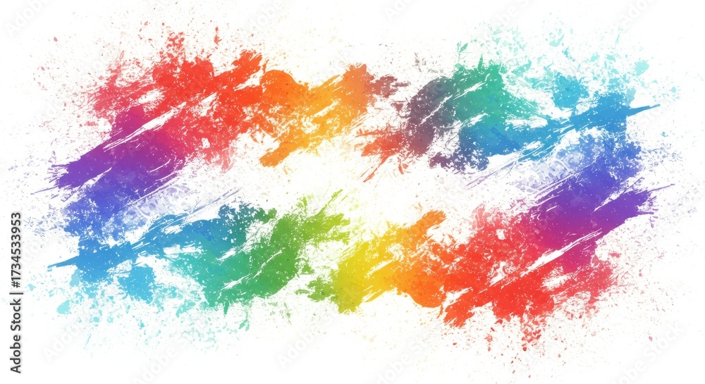Fototapeta premium rainbow watercolor stripes on white paper — soft abstract paint background