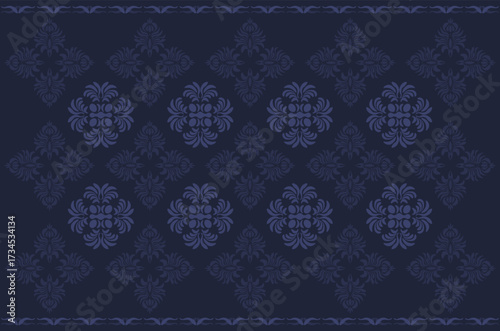 Ethnic patterns seamless mystic deep indigo pattern design