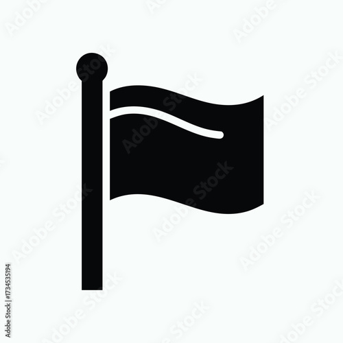 Blank flag on a pole with a wavy fabric design, symbolizing signaling, communication, or marking territory in outdoor environments