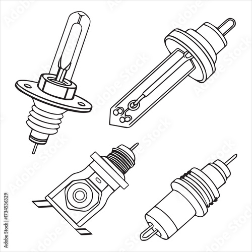 printer machine icon set vector
