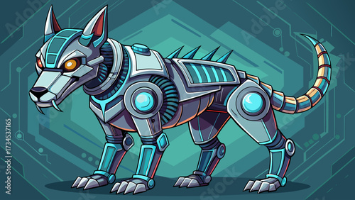 robot-dog-with-glowing-metal-body-
