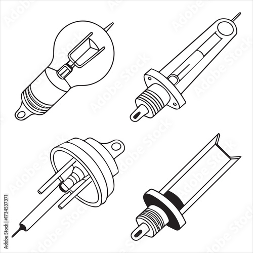 printer machine icon set vector