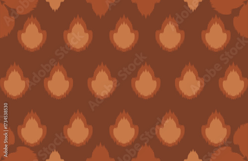 Ikat handwoven blurred zigzag in rustic earth clay fabric pattern