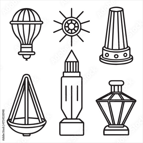 printer machine icon set vector