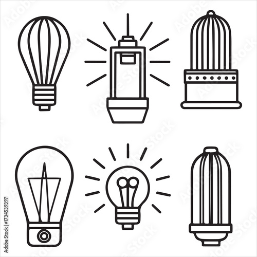 printer machine icon set vector