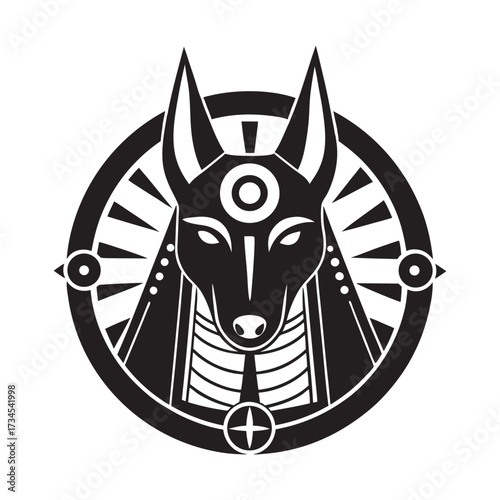 Egyptian Anubis Ancient Mandala Silhouette Art