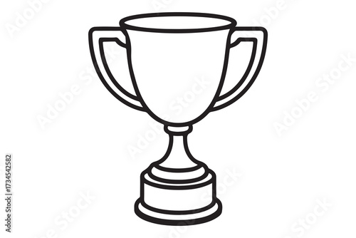 Trophy cup outline icon. Simple vector line art illustration. Award for winner, symbol of victory, success, achievement. First place prize for champion in competition