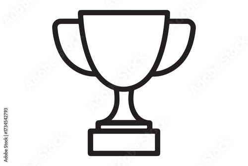 Trophy cup outline icon. Simple vector line art illustration. Award for winner, symbol of victory, success, achievement. First place prize for champion in competition