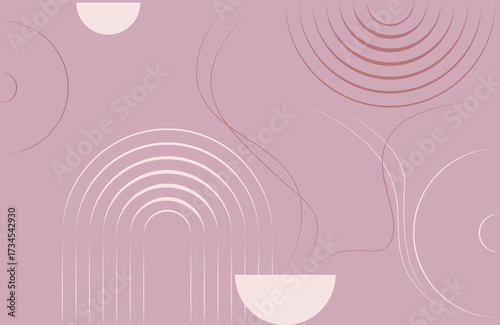 Boho minimal geometric dusty rose harmony coffee poster art