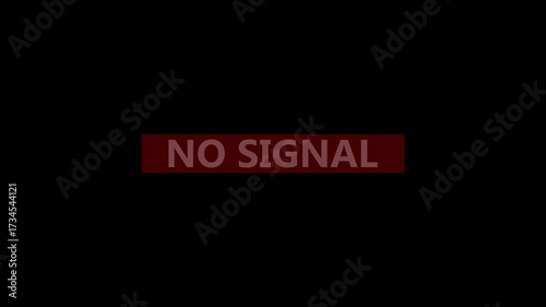 Connectivity no signal icon inside red color digital disconnection communication disruption issue. Connection signal a modern technology design screen pixels interfering on a black background.