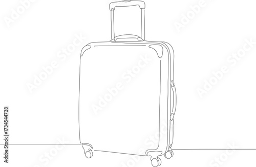 Simple Outline Luggage Suitcase On Wheels Journey Baggage Travel Item