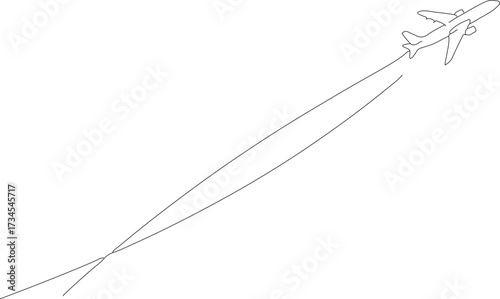Sketchy Airplane Trail Illustration Simple Plane Aviation Transportation Design