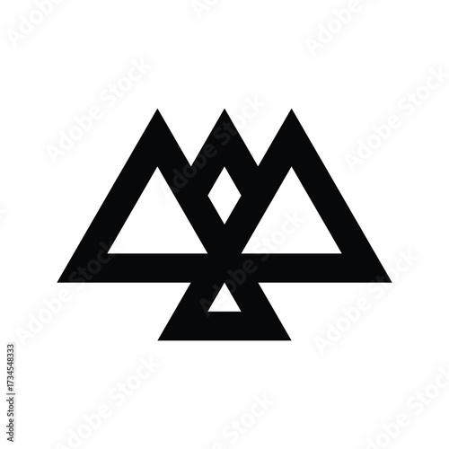 Abstract geometric delta symbol icon for branding and design applications vector