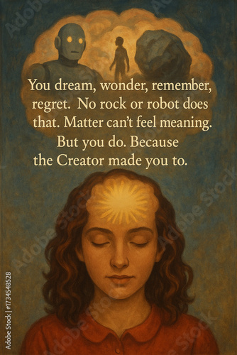 Printable poster reflecting on abstract wisdom, bridging unseen connections and spiritual dimensions