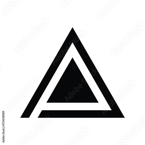 Geometric delta symbol icon minimalist design abstract triangle shape graphic element vector