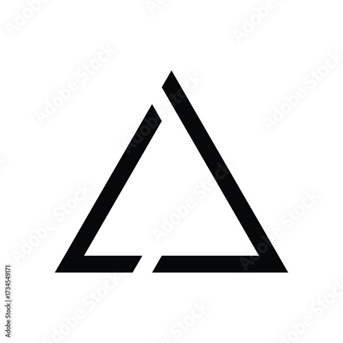 Modern geometric delta symbol icon representing change and transformation vector