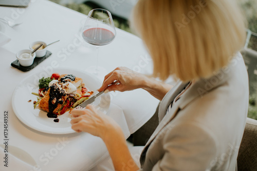 Enjoying a delicious meal a...