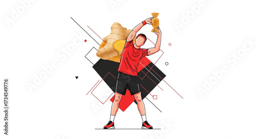 Illustration showcasing the balance between enjoying ginger's health benefits and candy delights
