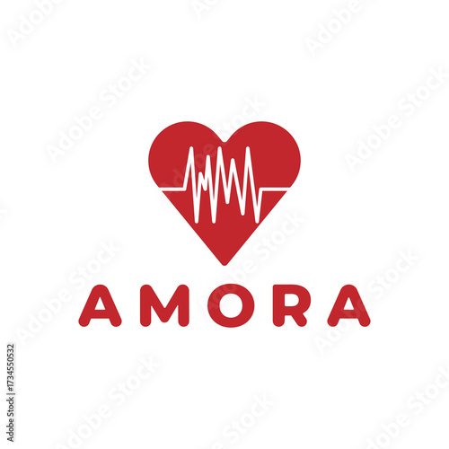 Heart with cardiogram icon - Vector